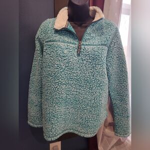 wonder nation Teal and Cream Sherpa Jacket